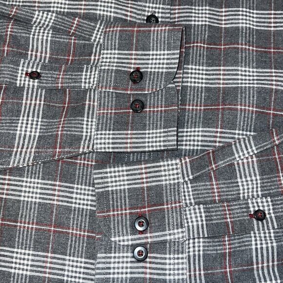 UNTUCKit Flannel Shirt Mens Size 2XL‎ Slim Fit Plaid Long Sleeve Gray Checkered - Picture 6 of 8